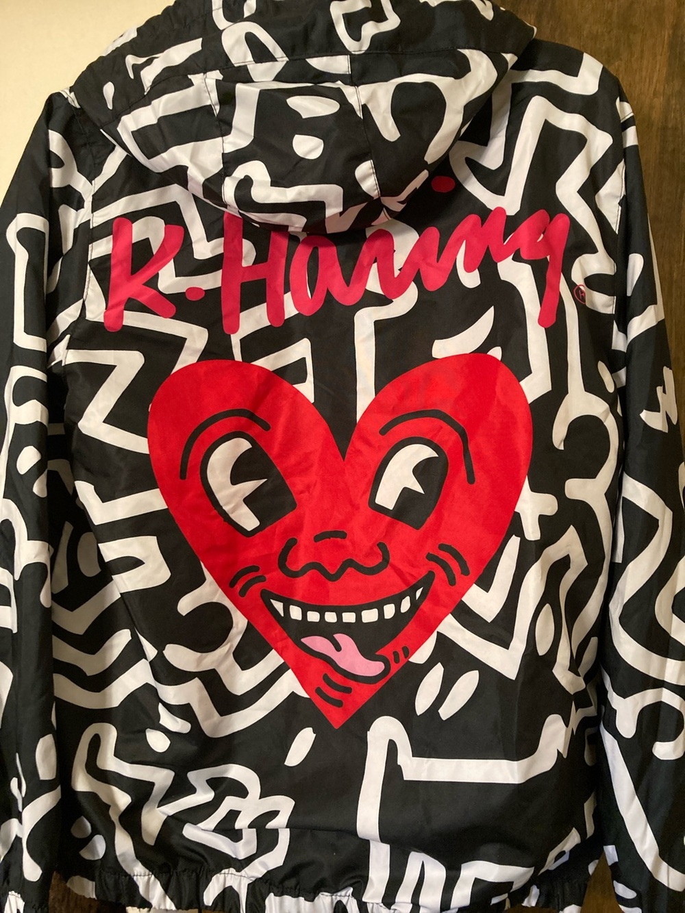 Keith Haring X Members Only “Laughing Heart” Graffiti Windbreaker